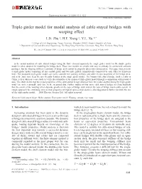 Triple-Girder Model for Modal Analysis of Cable-Stayed Bridges with Warping Effect L.D