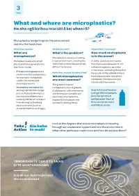 What and Where Are Microplastics? He Aha Ngā Kirihou Moroiti Ā Kei Whea Rā?