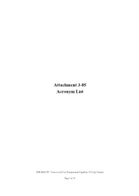 Attachment J-05 Acronym List