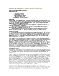 Grape Cultivar by Management System Trial Performance in 2006