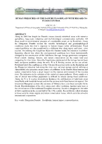 Human Pressures on the Danube Floodplain with Regard to Flood Control