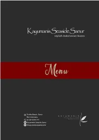Menu Kayumanis Seaside Indonesian Intimate Bistro with Image.Indd