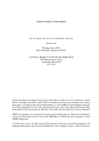 Nber Working Paper Series an Autopsy of the U.S. Financial