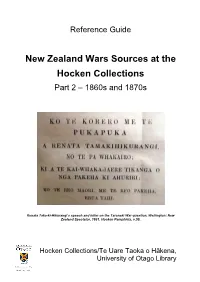 New Zealand Wars Sources at the Hocken Collections Part 2 – 1860S and 1870S