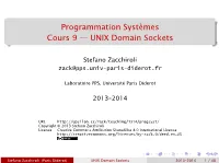 Programmation Systèmes Cours 9 — UNIX Domain Sockets