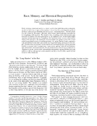Race, Memory, and Historical Responsibility