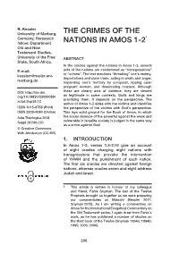 The Crimes of the Nations in Amos 1-21