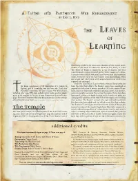 The Leaves of Learning Are Also Famed for the Index of Danali, the Inspired Creation of the Temple’S High Cleric