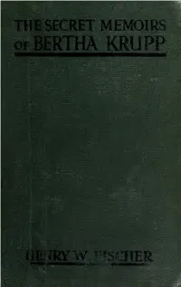 The Secret Memoirs of Bertha Krupp, from the Papers and Diaries Of