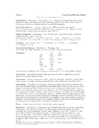 Trona Na3(CO3)(HCO3) • 2H2O C 2001-2005 Mineral Data Publishing, Version 1