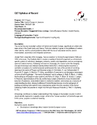 CET Syllabus of Record