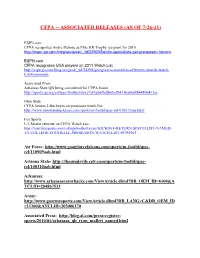 Cfpa -- Associated Releases (As of 7-26-11)