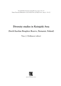 Diversity Studies in Koitajoki (3.4 MB, Pdf)