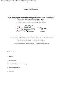High-Throughput Polymer Screening in Microreactors: Boosting the Passerini-Three Component Reaction J