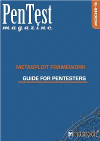 Metasploit Framework - Guide for Pentesters Ii