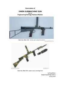 Owen Submachine Gun.Nomination