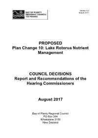 PROPOSED Plan Change 10: Lake Rotorua Nutrient Management