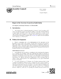 Secretary-General's Report on South Sudan (April 2016)