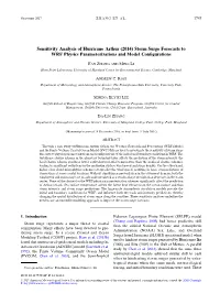 Sensitivity Analysis of Hurricane Arthur (2014) Storm Surge Forecasts to WRF Physics Parameterizations and Model Conﬁgurations