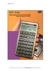 WP 34S RPN Scientific Calculator Beginners Guide