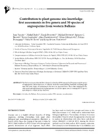 Contribution to Plant Genome Size Knowledge: First Assessments in Five Genera and 30 Species of Angiosperms from Western Balkans