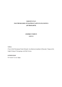 Dissertation for the Degree of Master of Arts In