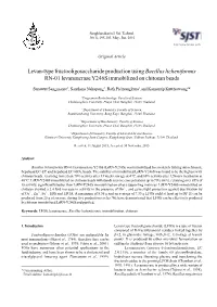 Levan-Type Fructooligosaccharide Production Using Bacillus Licheniformis RN-01 Levansucrase Y246S Immobilized on Chitosan Beads