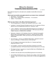 Office of Lt. Governor Frequently Asked Questions (FAQ) (As of 6/6/2019)
