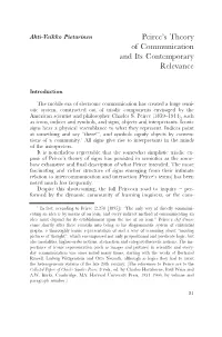 Peirce's Theory of Communication and Its Contemporary Relevance