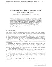 Performance of H-Lu Preconditioning for Sparse Matrices