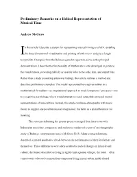 Preliminary Remarks on a Helical Representation of Musical Time