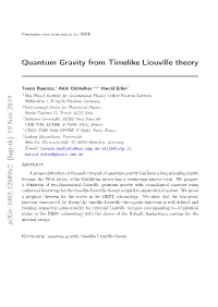 Quantum Gravity from Timelike Liouville Theory Arxiv:1905.12689V2