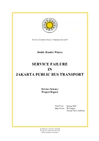 Service Failure in Jakarta Public Bus Transport