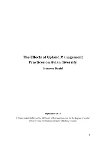The Effects of Upland Management Practices on Avian Diversity