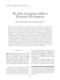 The Role of Cognitive Skills in Economic Development