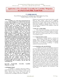 Application of Eco-Friendly Geotextiles for Landslide Mitigation in a Part of Ooty Hills, Tamil Nadu