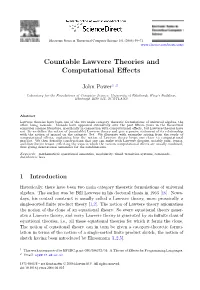 Countable Lawvere Theories and Computational Effects