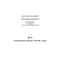 Evolution/Creation Collection, MS 181, Special Collections Department, Iowa State University Library
