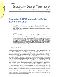 Extending ODMG Metadata to Define External Schemas