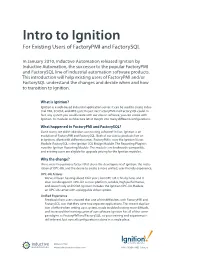 Intro to Ignition for Existing Users of Factorypmi and Factorysql