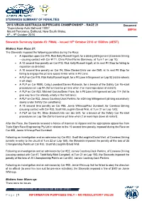 STEWARDS SUMMARY of PENALTIES Page | 1