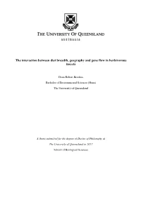 The Interaction Between Diet Breadth, Geography and Gene Flow in Herbivorous Insects