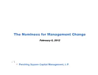 The Nominees for Management Change