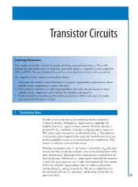 Transistor Circuits