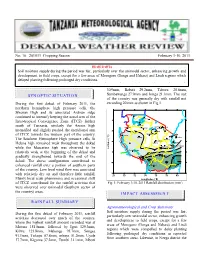 Agrometeorological and Crop Summary