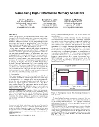 Composing High-Performance Memory Allocators