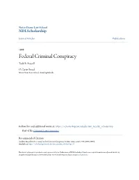 Federal Criminal Conspiracy Todd R