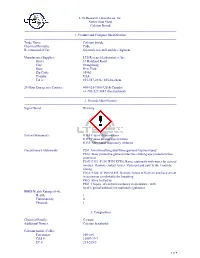 Material Safety Data Sheet