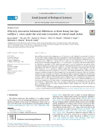 Olfactory Associative Behavioral Differences in Three Honey Bee Apis Mellifera L
