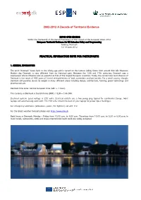 Practical Information Note for Participants
